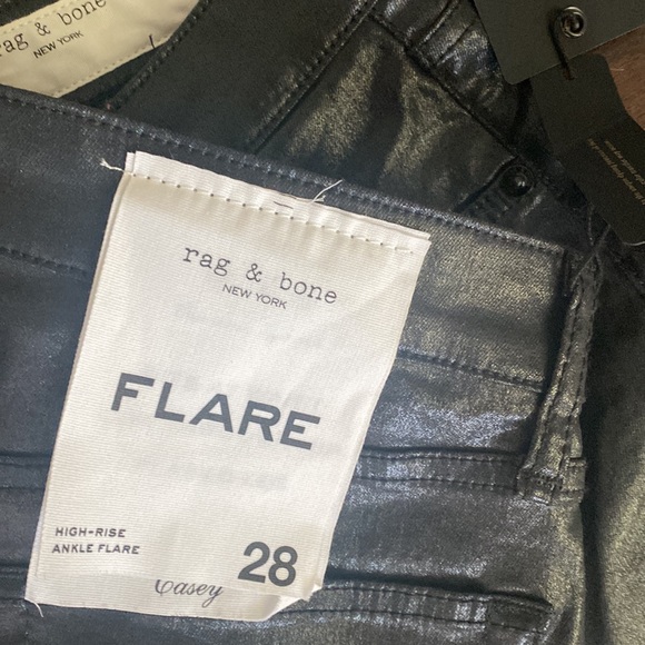 Rag n bone Casey high rise coated ankle flare az28 nwt black NEW - Picture 10 of 11
